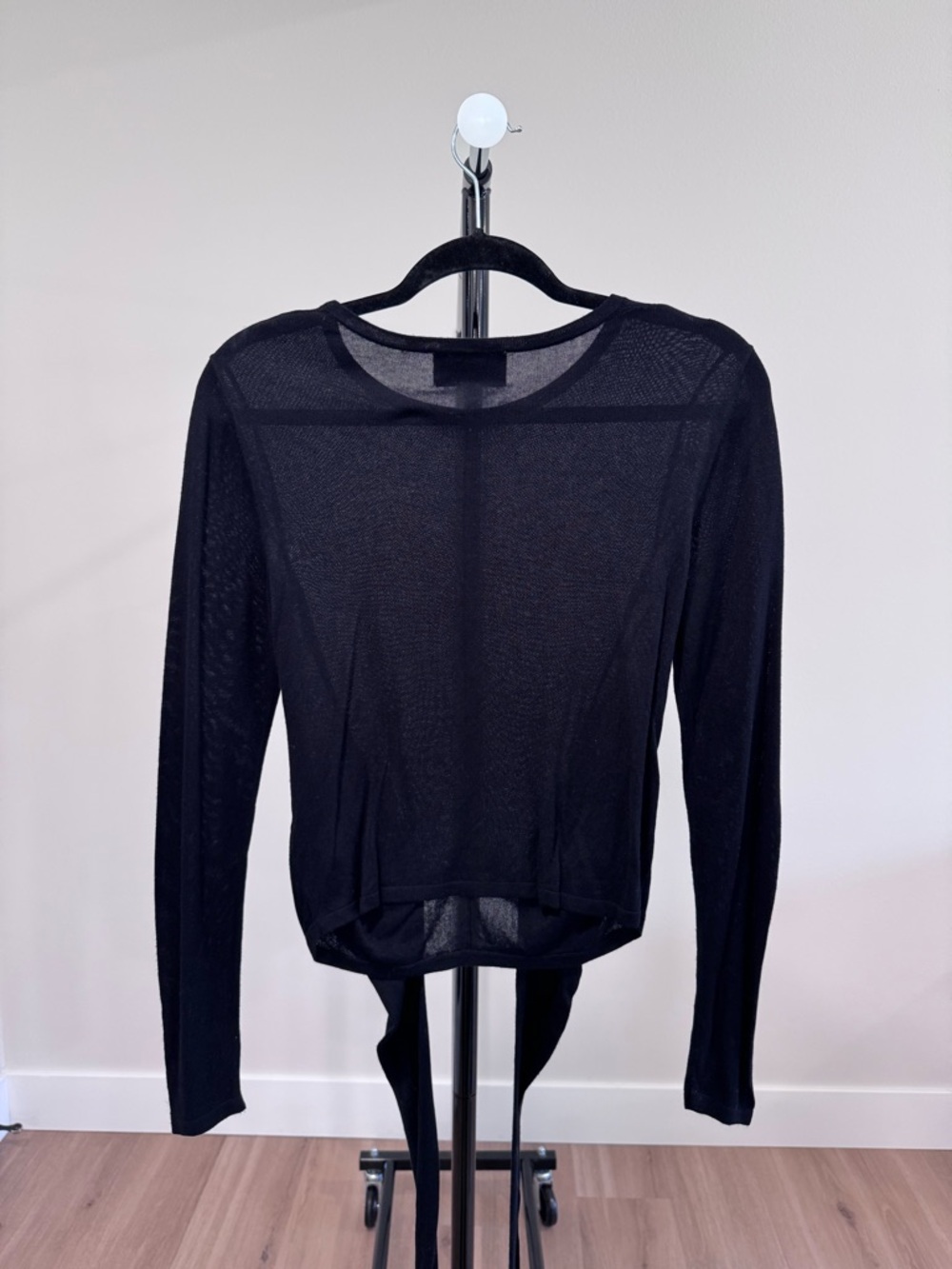 NWOT Modern Citizen Long-Sleeve Tie/Wrap “Stevie” Top, Black - Picture 4 of 6